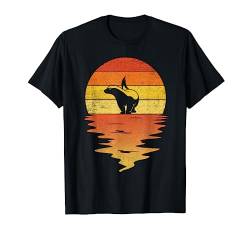 Honig Dachs Shirt 70er Jahre Retro Sonnenuntergang Vintage Honey Badger T-Shirt von TrendyPull Silhouette Retro Vintage Style Gifts