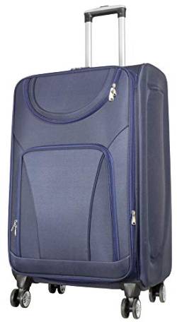 Trendyshop365 Weichgepäck großer Reisekoffer Maribor 78cm 99 Liter 4 Rollen Zahlenschloss Blau von Trendyshop365