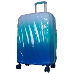 Trendyshop365 mittelgroßer Koffer Hartschale Marbella 66cm 74 Liter 4 Räder Zahlenschloss blau von Trendyshop365