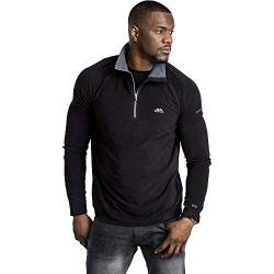 Trespass Herren Microfleece-Oberteil Blackford mit Reißverschluss bis zur Brust (L) (Schwarz) von Trespass