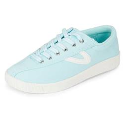 TRETORN Damen Nyliteplus Canvas Sneakers Schnürschuhe Casual Tennis Schuhe Klassischer Vintage Stil, Mintweiß gestreiftes Ripsband von Tretorn