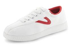 TRETORN Nyliteplus Canvas Sneaker Damen Schnürschuhe Casual Tennisschuhe Klassischer Vintage Stil, weiß/rot, 40 EU von Tretorn