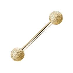 Piercing Stab - Stahl - Gold - Diamant [01.] - 1.2 x 6 mm (Kugeln: 3mm) von Treuheld