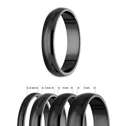 Ring - 925 Silber - Glänzend - 4 Breiten - Schwarz [04.] - Breite: 2mm - Ringgröße: 52 von Treuheld