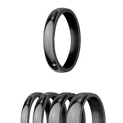 Ring - Edelstahl - 4 Breiten - Glänzend - Schwarz [04.] - Breite: 2mm - Ringgröße: 52 von Treuheld