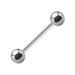 Treuheld® | 1,2mm x 22mm Piercing Stab | Kugeln 4mm | Chirurgenstahl 316L | Silber | Straight Barbell/gerader Stab für Nippel, Zunge, Nase, Ohr von Treuheld