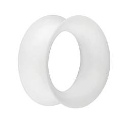 Treuheld® | 10mm Ohr Flesh Tunnel aus Silikon in Weiß | dünn | nickelfrei, hautfreundlich und antiallergen | weich, Soft und anschmiegsam von Treuheld