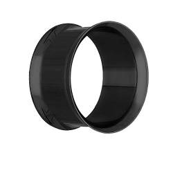 Treuheld® | 34mm Ohr Flesh Tunnel aus Chirurgenstahl in schwarz | dünn | Double Flared Ohrtunnel | dünner Rand | hautfreundlich & antiallergen von Treuheld