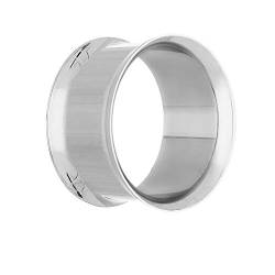 Treuheld® | 36mm Ohr Flesh Tunnel aus Chirurgenstahl in Silber | dünn | Double Flared Ohrtunnel | dünner Rand | hautfreundlich & antiallergen von Treuheld