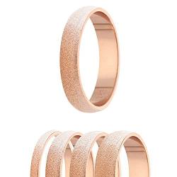 Treuheld® | 925 Sterling Silber Ring | Roségold | Ringgröße 55 | Breite 2mm | Damen & Herren | Diamant Optik/Matt/Sandgestrahlt | Finger-Ring von Treuheld