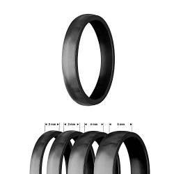 Treuheld® | Ring aus Edelstahl | Schwarz | Ringgröße 50 | Breite 3mm | Damen & Herren | Matt/Frosted | Freundschaftsring Verlobungsring Ehering von Treuheld