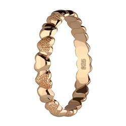 Treuheld® Rosegoldener 925 Sterling Silber Ring mit Herzen | 8 Größen [02.] 50 von Treuheld