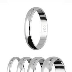 Treuheld® Silberner Ring aus 925 Sterling Silber - Breite: 2mm - Ringgröße: 50 von Treuheld