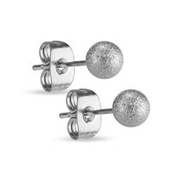 Treuheld Edelstahl Ohrstecker - Kugel - Diamant - Silber - [06.] - 8mm von Treuheld