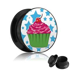 Treuheld Motiv Plug - Gewinde - Cupcake - Sterne 12 mm von Treuheld