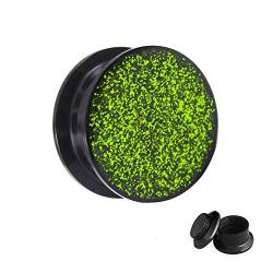 Treuheld Ohr Plug - Glitter - Hellgrün 8 mm von Treuheld