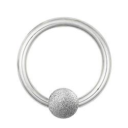 Treuheld Piercing Klemmring - Stahl - Diamant - Silber [05.] - 1.2 x 10 mm (Kugel: 4mm) von Treuheld