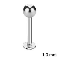 Treuheld Piercing Labret - Stahl - Silber - 1.0mm [07.] - 1.0 x 11 mm (Kugel: 3mm) von Treuheld