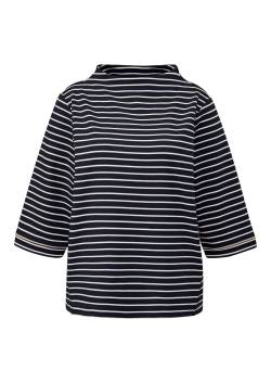 Große Größen: Gestreiftes Sweatshirt mit Stehkragen, marine gestreift, Gr.50 von Triangle