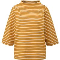 Große Größen: Gestreiftes Sweatshirt mit Stehkragen, senfgelb gestreift, Gr.44-54 von Triangle