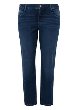 Große Größen: Jeans im schmalen Tapered Fit, in 5-Pocket-Form, dark blue Denim, Gr.48 von Triangle