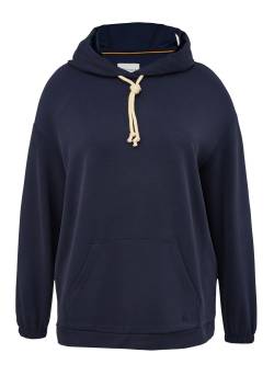 Große Größen: Kapuzensweatshirt aus Twill, mit Kängurutasche, marine, Gr.48 von Triangle