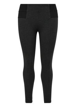 Große Größen: Melierte Leggings mit seitlichen Stretcheinsätzen, dunkelgrau, Gr.46 von Triangle