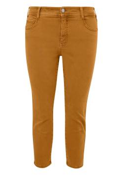 Große Größen: Slim Jeans in Ankle-Länge, in dezenter Used-Waschung, senfgelb, Gr.44 von Triangle