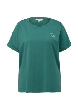 Große Größen: T-Shirt mit Frontdruck und Ärmelaufschlag, grün, Gr.46 von Triangle