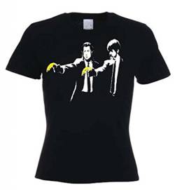 Banksy Pulp Fiction Damen T-Shirt, Schwarz, 389.001 von Tribal T-Shirts
