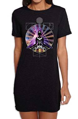 Buddha Psychedelic Trip Damen T-Shirt Kleid, Schwarz , M von Tribal T-Shirts