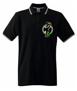 Tribal T-Shirts Jamaican Herren Poloshirt Rasta Ska Logo Rude Boy - Schwarz - Groß von Tribal T-Shirts