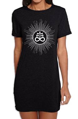 Tribal T-Shirts Satanic Cross Inverted Leviathan Damen T-Shirt Kleid T-Shirt, Schwarz, M von Tribal T-Shirts