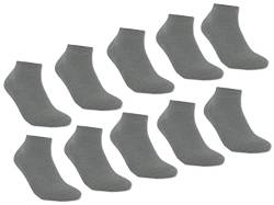 Trichter Kurzschaft Sneaker-Socken 10 Paar Unisex mit Frotteesohle Set für Sport Sommer Halbsocken Knöchelsocken Herren und Damen(Grau 39-42) von Trichter