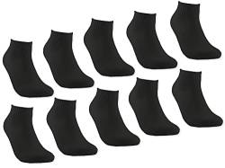 Trichter Kurzschaft Sneaker-Socken 10 Paar Unisex mit Frotteesohle Set für Sport Sommer Halbsocken Knöchelsocken Herren und Damen(Schwarz 39-42) von Trichter