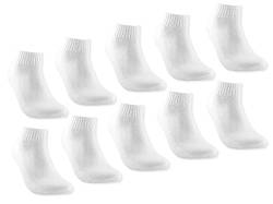 Trichter Kurzschaft Sneaker-Socken 10 Paar Unisex mit Frotteesohle Set für Sport Sommer Halbsocken Knöchelsocken Herren und Damen(Weiss 35-38) von Trichter