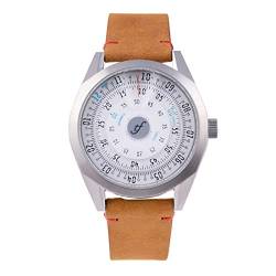 Trifoglio Italia Millimetro Analog Automatik Stahl rotierende Scheiben Weiß Leder Suede Herren Uhr von Trifoglio Italia