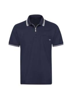 Trigema Herren Poloshirt mit Reißverschluss, Gr. Medium, Blau (navy 046) von Trigema