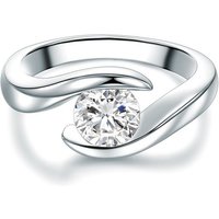 Trilani Silberring Damen-Ring aus 925 Sterling Silber, mit Zirkonia in Twist-Optik von Trilani