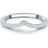 Trilani Silberring Damen-Ring aus 925 Sterling Silber, mit Zirkonia in V-Optik von Trilani