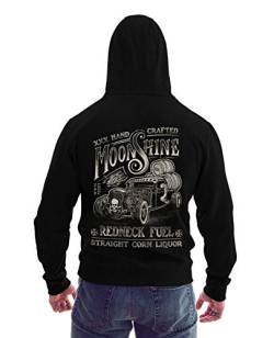 Trillest Gear HOT Rod Moonshine Redneck Fuel - Herren Sweatjacke Zip Hoodie Kapuze Pullover (3XL) von Trillest Gear