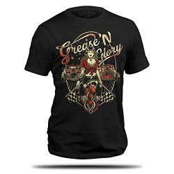 Trillest Gear Hot Rod Herren Tshirt Oldtimer Vintage Biker Rockabilly - Grease N Glory (L) von Trillest Gear