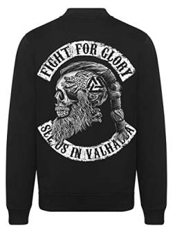 Trillest Gear See You in Valhalla Vikings Sweatshirt Zip-Jacke Reißverschluss Sweatjacke ohne Kapuze Fight (3XL) von Trillest Gear
