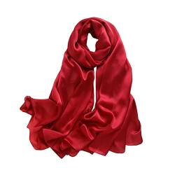 Trillion London® Frühlingskollektion | Seidenschal für Damen | leichte Damen-Schals | Halstuch für Damen | Tücher, rot, Einheitsgröße von Trillion