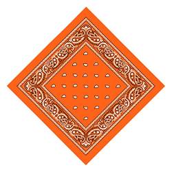 Trimming Shop Baumwolle Unisex Bandana Stirnband Schal Breite Kopf Wrap Multifunktionstuch für Armband Kopfbedeckung Raves Reiten Wandern Radfahren Outdoor-Aktivitäten 54cm, Orange, 6 5/8 von Trimming Shop