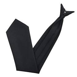 Trimming Shop Schwarze Krawatte zum Anklippen aus weichem Polyester für formelle Kleidung, Hochzeiten, Abschlussbälle, Feiern, Partys, Unisex-Design, ultramoderner Stil von Trimming Shop