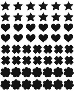 Tripetals 25 Paare Pasties Schwarze Nippelabdeckungen Aufkleber für Frauen Unsichtbare Kuchen Einweg-Klebe-Brustblüten in Stern Herz Kreuz Blume - Schwarz von Tripetals