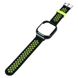Trisar Uhrenarmband mit Hülle, Silikon-Ersatzbandabdeckung, Schützender PC 2 in 1 Soft für Sportuhr (Schwarz Grün) von Trisar