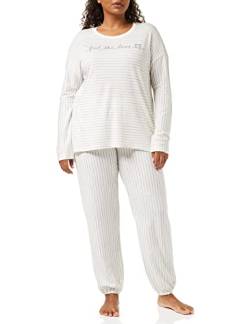 Triumph Damen Pk Lsl 10 Co/Md Pyjamaset, White - Dark Combination, 40 EU von Triumph