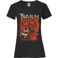 Trivium T-Shirt - Clark Or Flaming Skull - S bis XXL - für Damen - Größe L - schwarz  - Lizenziertes Merchandise! von Trivium